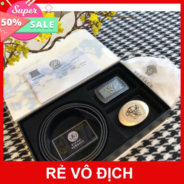 [CAO CẤP]Dây lưng nam thắt lưng VS hai mặt thay đổi sang trọng hàng cao cấp tặng kèm túi hộp giấy[FULL BOX]