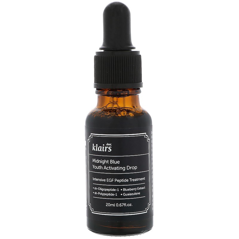 Tinh chất cấp ẩm dưỡng phục hồi da ban đêm Klairs Midnight Blue Youth Activating Drop 20ml _ Dear Klairs Chính Hãng