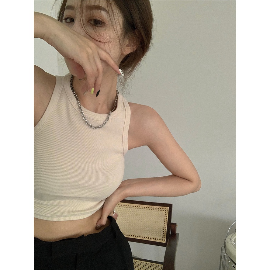 Áo Croptop Nữ 3 Lỗ Dáng Ôm 🦋 Áo Thun Ngắn Nữ Sát Nách Trơn 3 Màu 🦋
