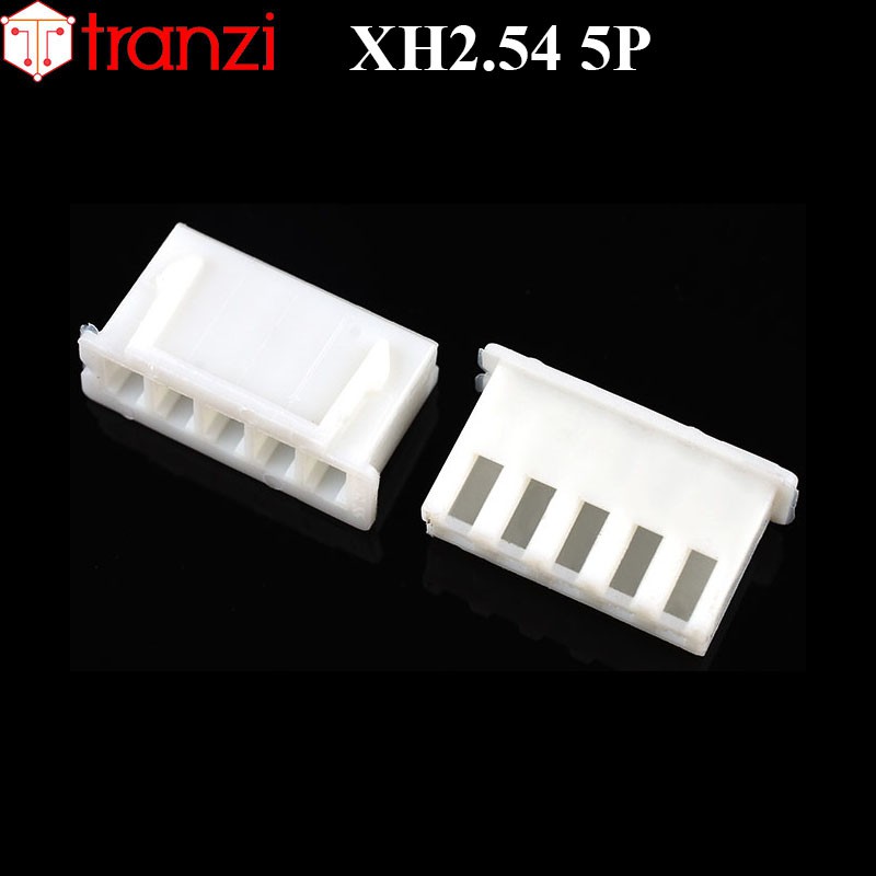 Vỏ header 2.54mm XH2.54 5P 8mm trắng - túi 50 cái