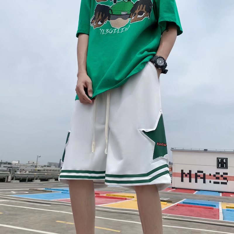 Quần Short Thể Thao Nam Thêu Hình Ngôi Sao Thời Trang Hàn Quốc