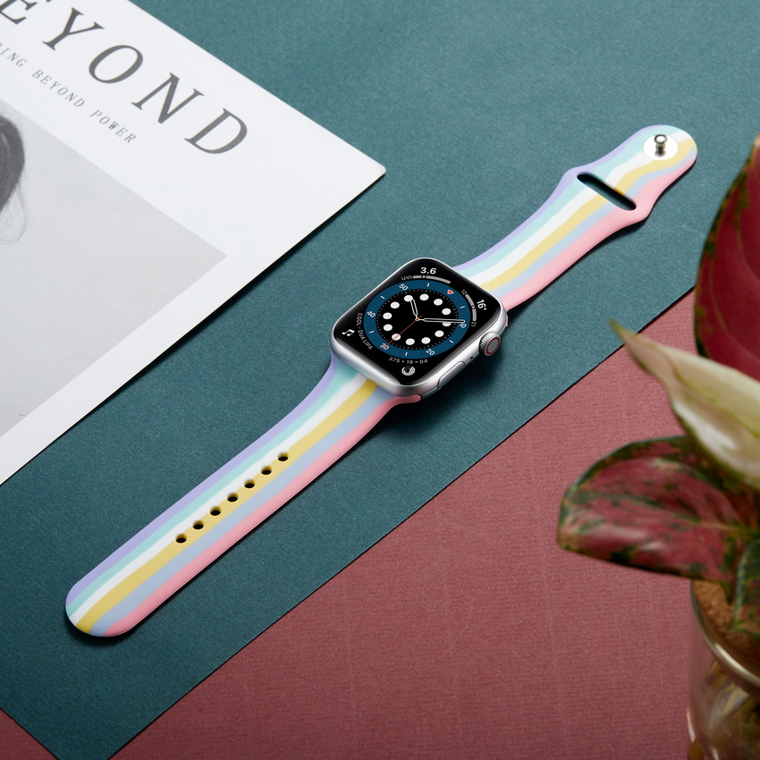 Dây đeo silicone nhiều màu thích hợp cho Watch Series 6 5 4 3 2 1 44mm 40mm 42mm 38mm