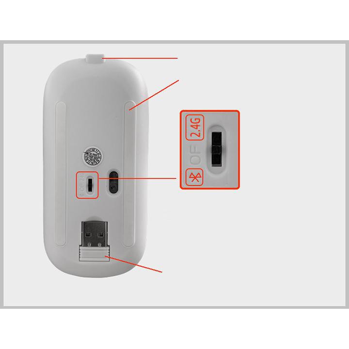 [FREESHIP] [Chính Hãng] Chuột Không Dây Sử Dụng Sạc Điện Siêu Bền (Wireless Mouse Re-chargeable) Không Dùng Pin