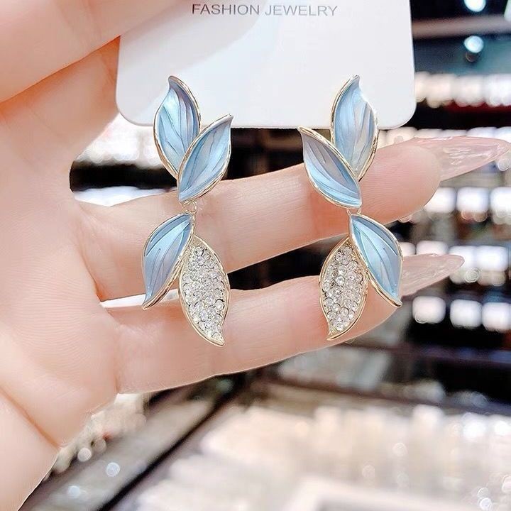 Bông Tai Hình Lá Thời Trang Hàn Quốc 2022 Cho Nữ