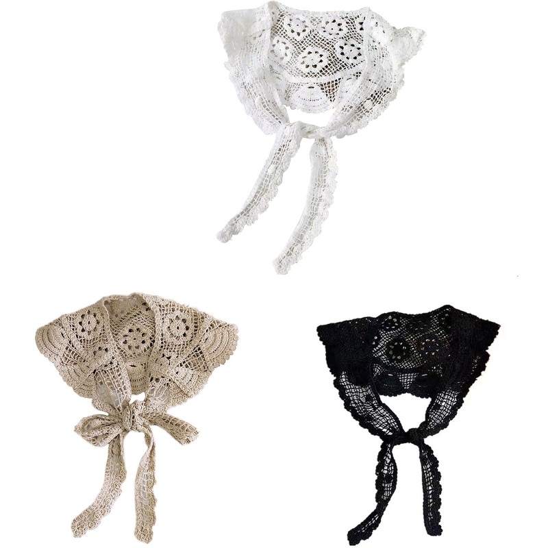 Khăn Choàng Dệt Kim Phối Ren Phong Cách Vintage Thời Trang Cho Nữ