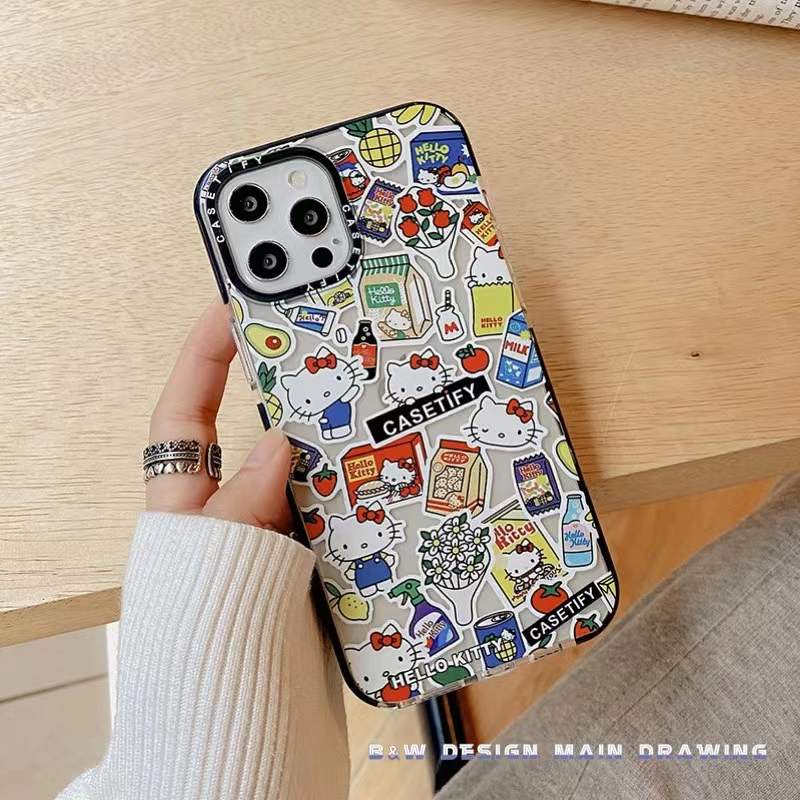 Ốp điện thoại dẻo trong suốt in hình Hello Kitty thích hợp cho IPHONE 13 12 11 PRO MAX MINI XR X XS MAX 6 6S 7 8 PLUS