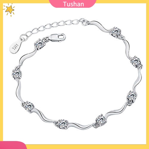 Vòng tay mạ bạc 925 đính đá xinh xắn