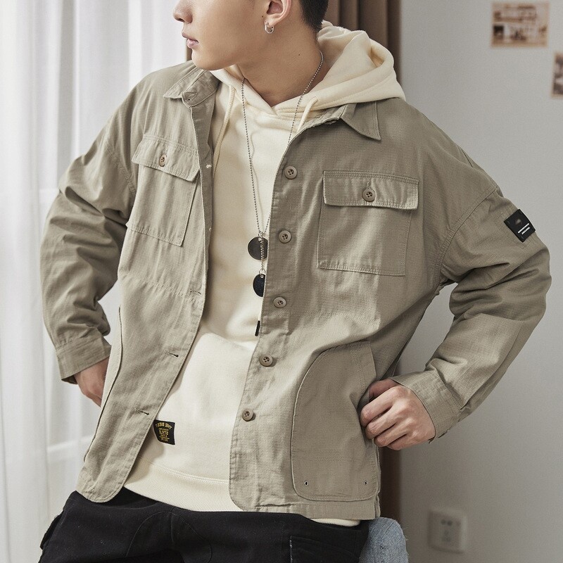 Áo khoác sơ mi AOKANG tay dài thời trang trẻ trung dành cho nam