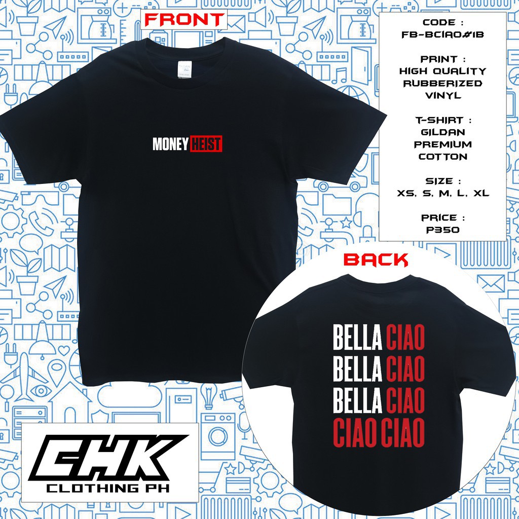 HOT- ÁO thun Money Heist / La Casa de / Bella Ciao Ciao Ciao Papel