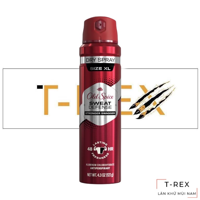 Xịt Giữ Khô Old Spice Sweat Defense Stronger Swagger Dry Spray 122Gr