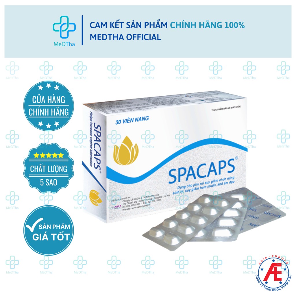 Spacaps - Ngăn ngừa Lão Hóa, Đẹp Da, Giảm Nếp nhăn, Tăng cường Sinh Lý Nữ, Giảm Khô Hạn, Tăng Dịch Tiết [Chính Hãng]