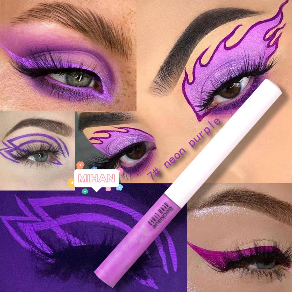 MIHAN1 Quick Drying Eye Makeup Longlasting Painting Tool Neon UV Liquid Eyeliner 8 Colors Sweatproof Waterproof Glow In The Dark Cosmetic