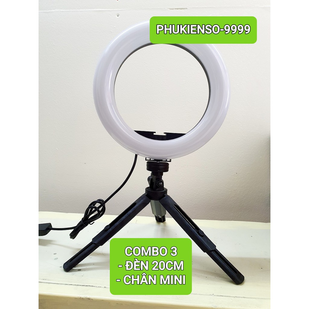 COMBO Đèn Livestream 20cm + Chân Tripod Mini - Hỗ trợ ánh sáng chụp ảnh ; Make up; Livestream bán hàng Online | BigBuy360 - bigbuy360.vn