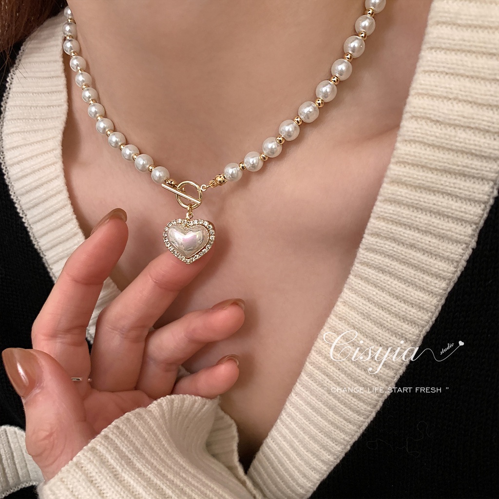 Vòng cổ Ngọc Trai Mặt Trái Tim