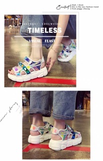 (order) Sandal Ulzzang đế độn 5cm mix Hologram