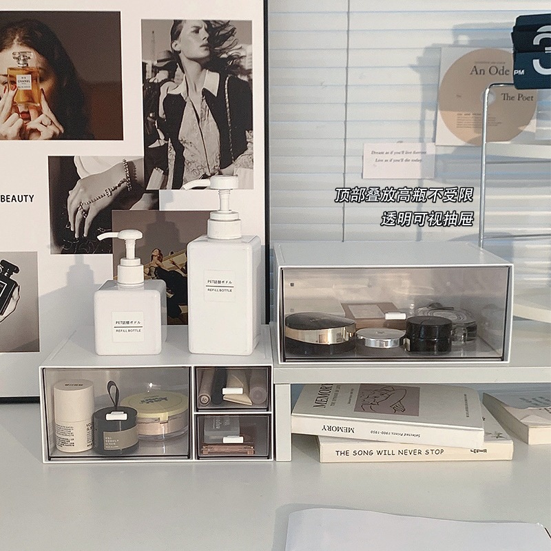 Hộp Đựng Mỹ Phẩm Để Bàn Nhiều Ngăn Chống Bụi Tiện Dụng