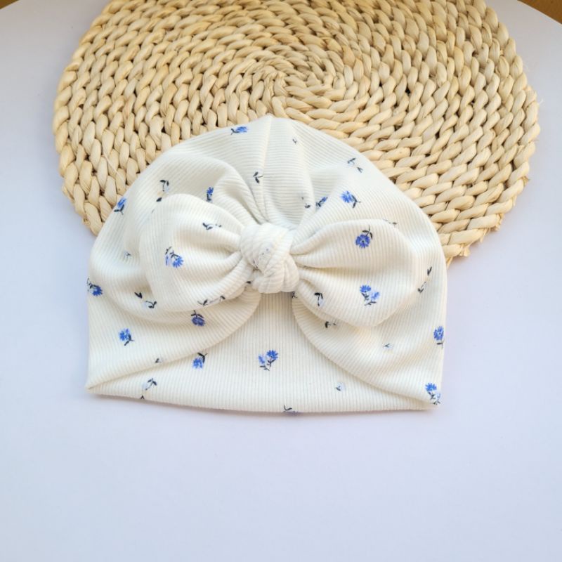 Mũ, nón turban nơ cotton Hàn mềm thoáng cho bé gái(4-12kg)_Chíp Chíp Shop