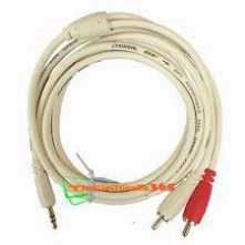 Cáp av 3.5 ra 2 đầu bông sen 1m8 dây trắng tốt Trọng Phú mobile