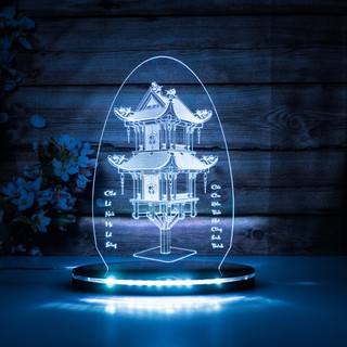 Mô Hình Đèn Led 3D Chùa Một Cột