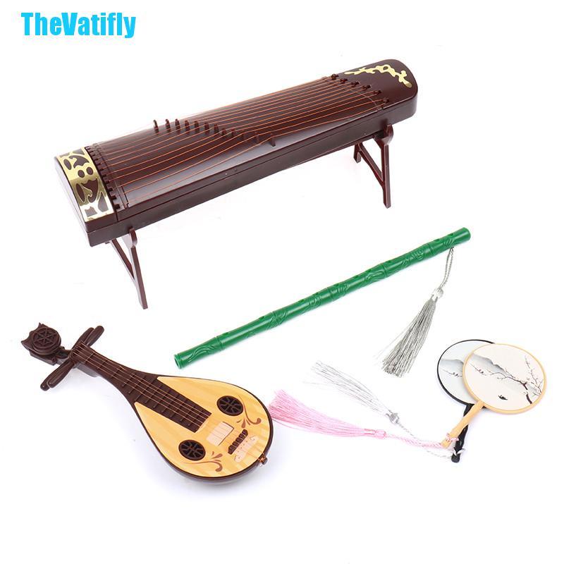Quạt/ Sáo/ Đàn luýt/ Mành xếp/ Đàn tranh mini dành cho trang trí nhà búp bê