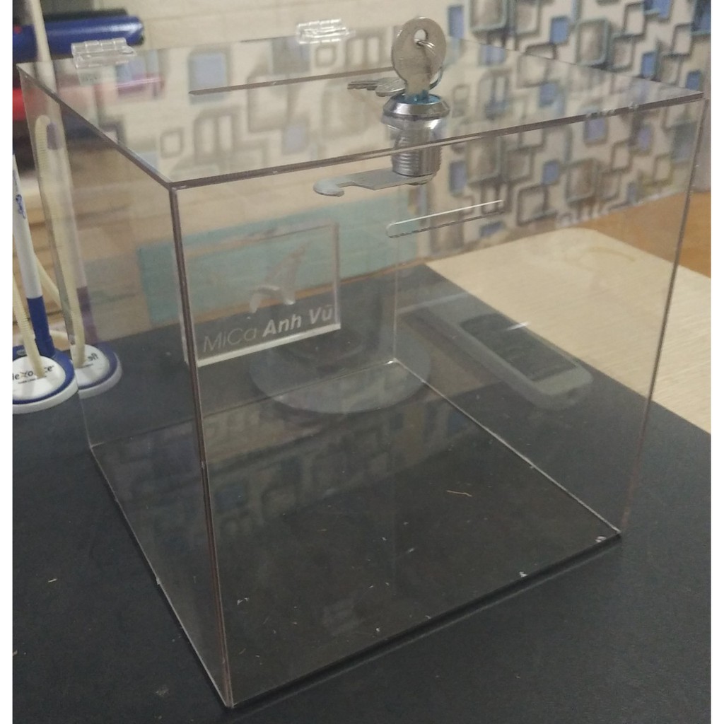 Hòm Phiếu Mica, Thùng Phiếu Mica Nắp Mở Có Khóa