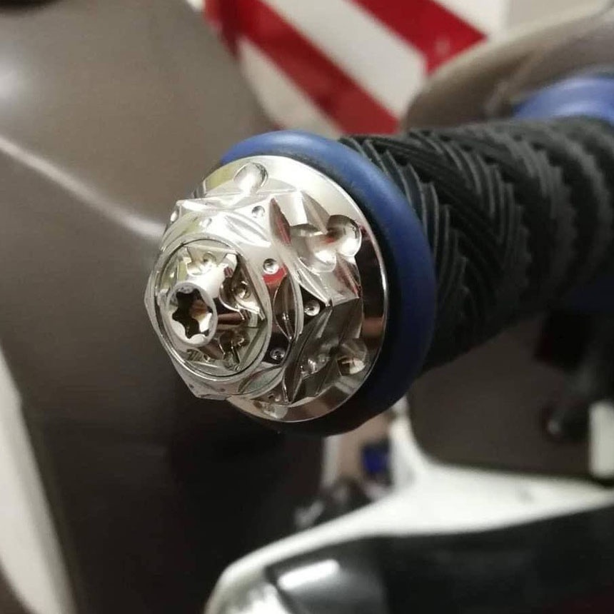 Gù tay lái Salaya mẫu 3 inox đặc nặng 304 chống gỉ cho xe máy Winner X, Winner, Exciter 150, Wave, SH 2020, Vario