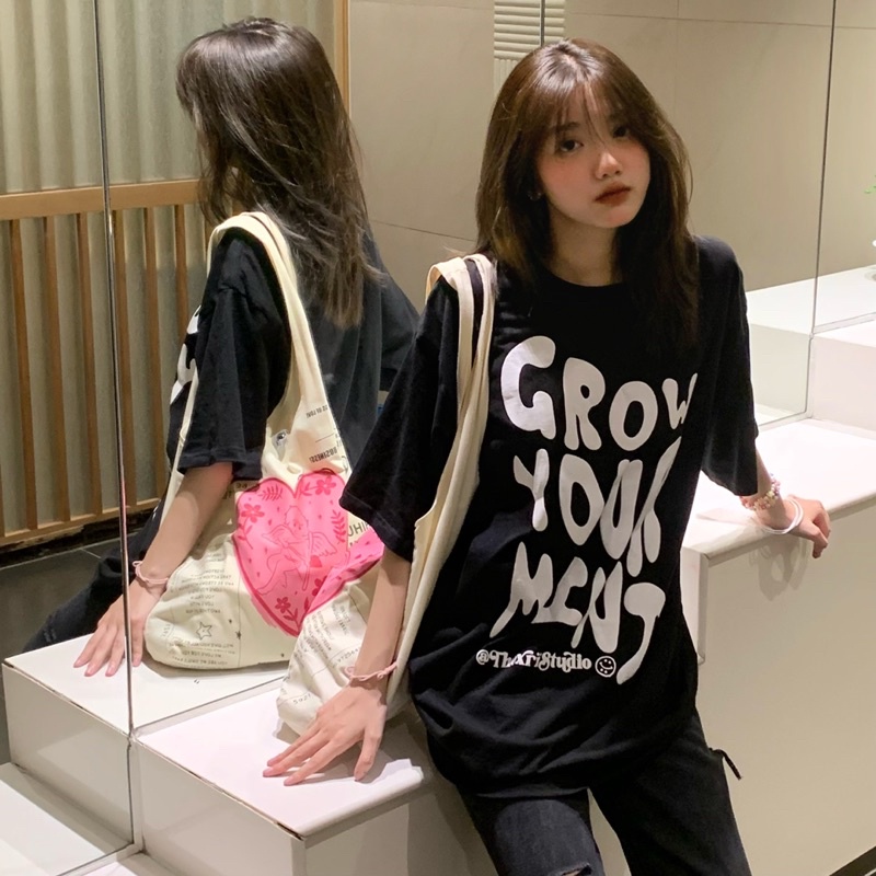 Áo thun cotton GROW YOUR MIND // THOXRI