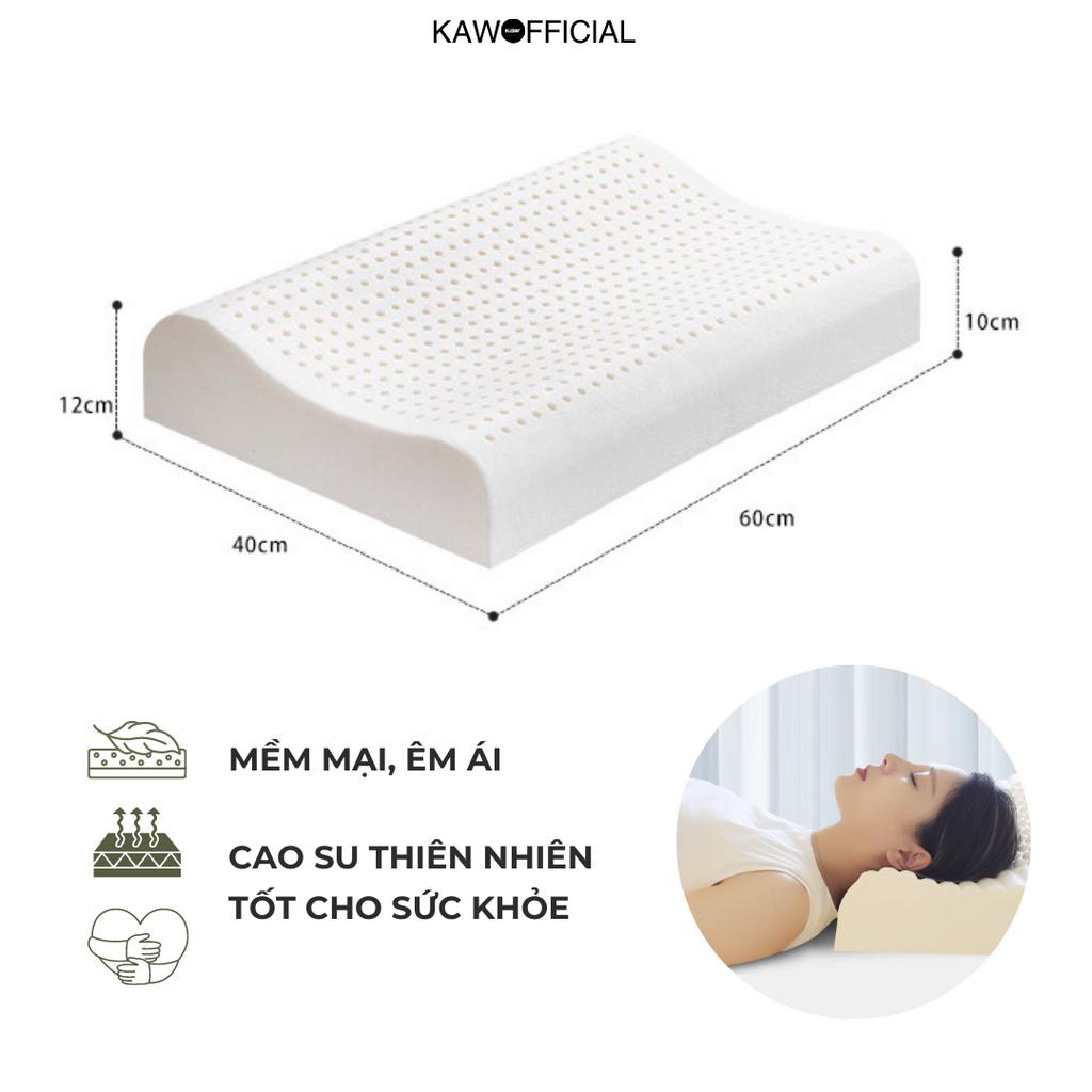 Gối cao su non KAW dành cho người lớn, gối cao su non thiên nhiên chống đau cổ vai gáy chất liệu mềm mại