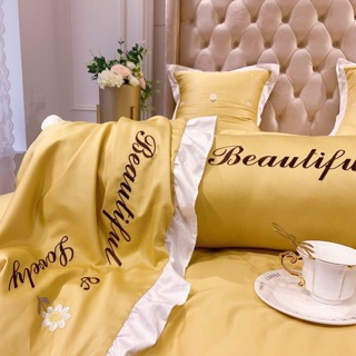 Bộ chăn ga Lụa cúc hoạ mi set 7 món