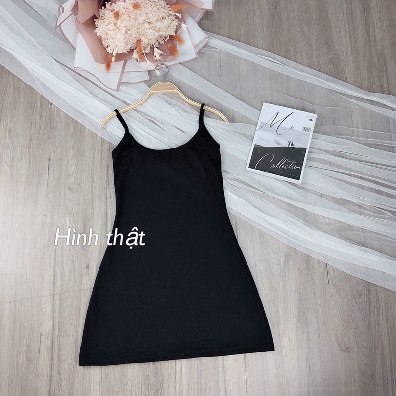 set đầm 2 dây thun xoè phối áo somi form ngắn - B5U | BigBuy360 - bigbuy360.vn