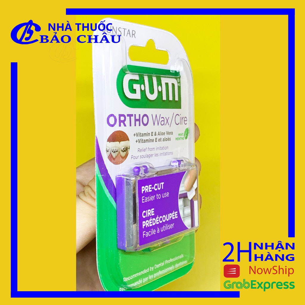 Sáp nha khoa  GUM ORTHO WAX PRECUT, sáp giảm đau chỉnh nha niềng răng [nhathuocbaochauq6]