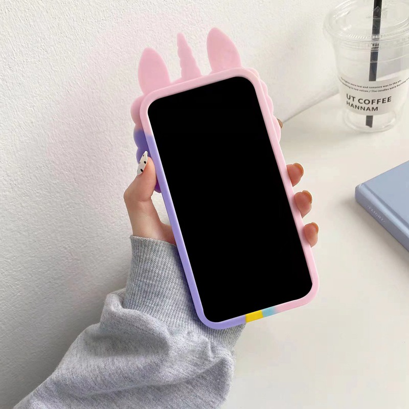 Rainbow unicorn Ốp lưng mềm iPhone 6S 7 8 Plus X XR XS Max 11 12 13 Pro Max SE 2020 Samsung A32 A50S A30S A20 A12 A11 A10E A32 A02S A31 A51 Bộ đệm