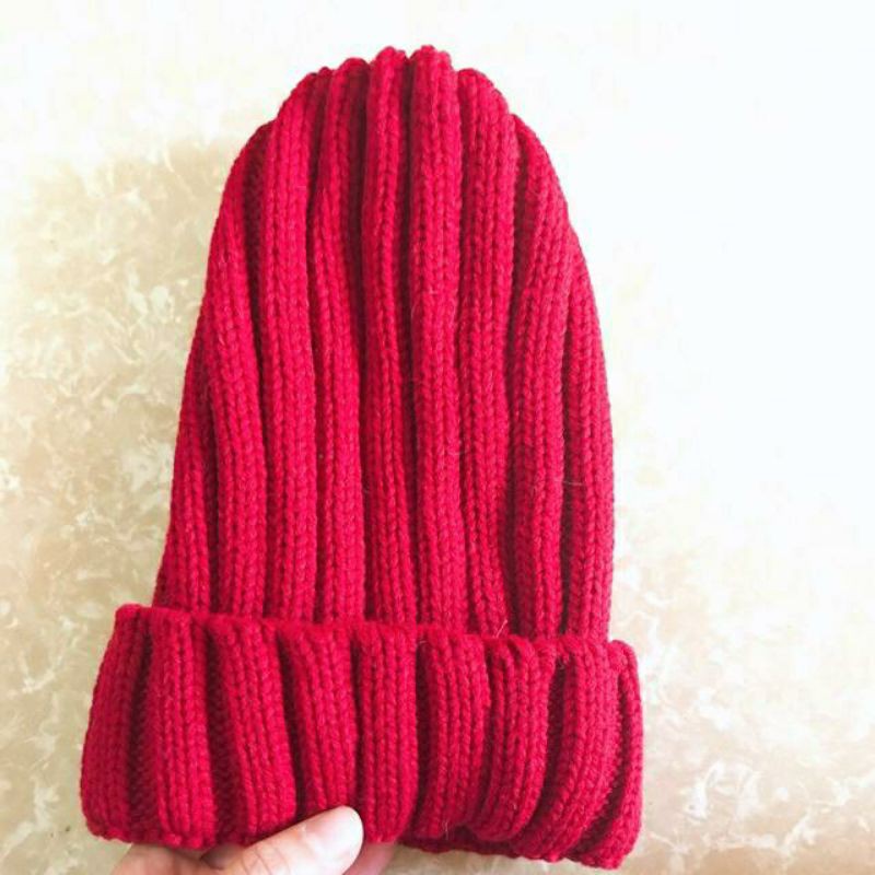 Mũ Len Beanie Gân Trơn Nhiều Mầu { Bán Sỉ }