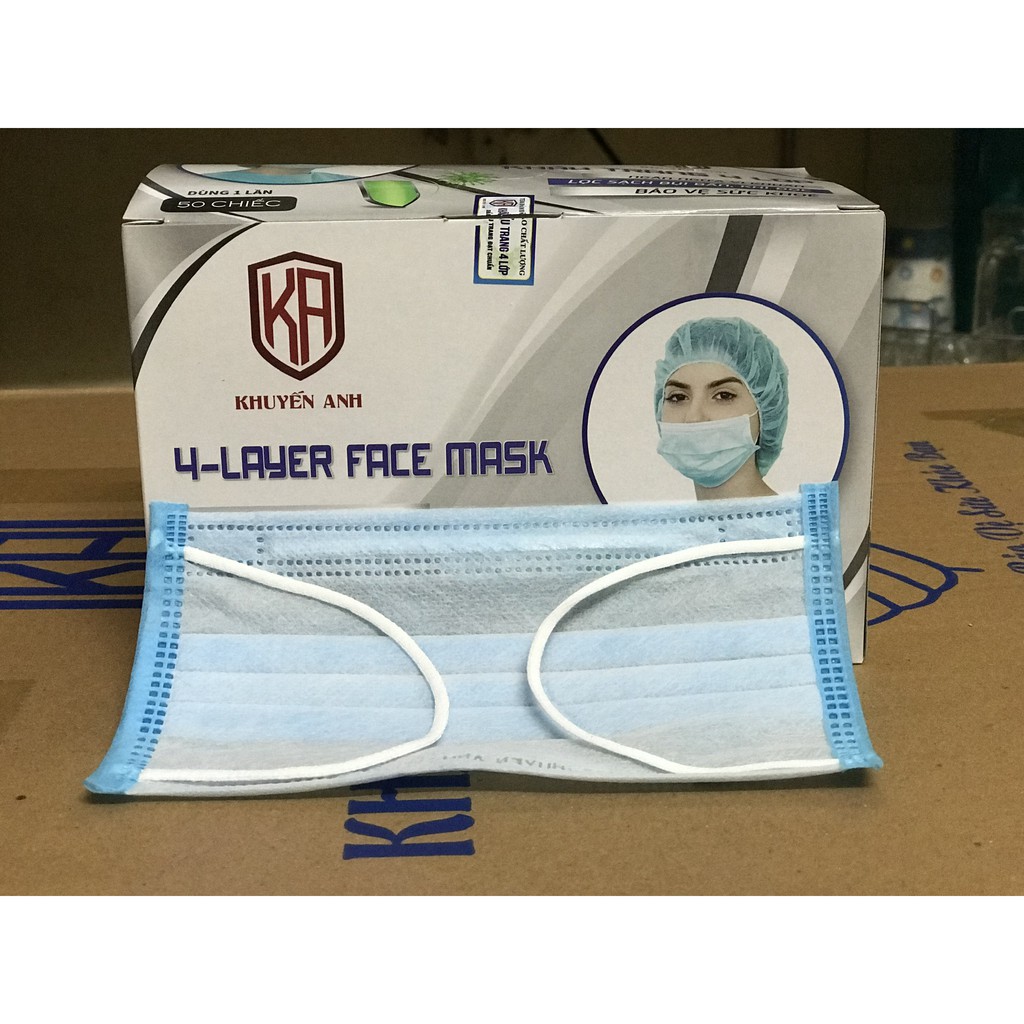 [CHÍNH HÃNG!!] Khẩu trang y tế 4 lớp Khuyến Anh kháng khuẩn chống bụi, hộp 50 cái | BigBuy360 - bigbuy360.vn