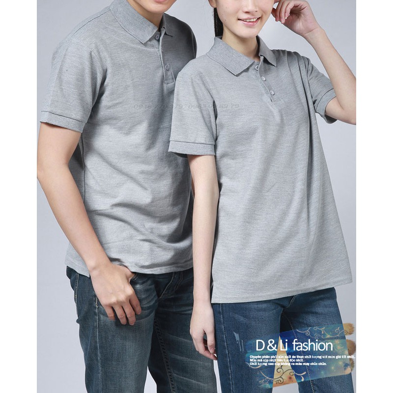 Áo thun Nam Polo ngắn tay có cổ màu Xám nhạt (M,L,XL,XXL) 100% chất Cotton thoáng mát và thấm hút tốt