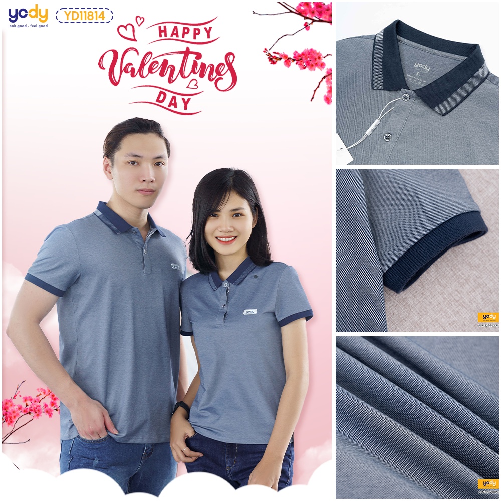 Áo đôi tình nhân combo 2 áo polo mắt chim thương hiệu YODY APM3299 và APN3340