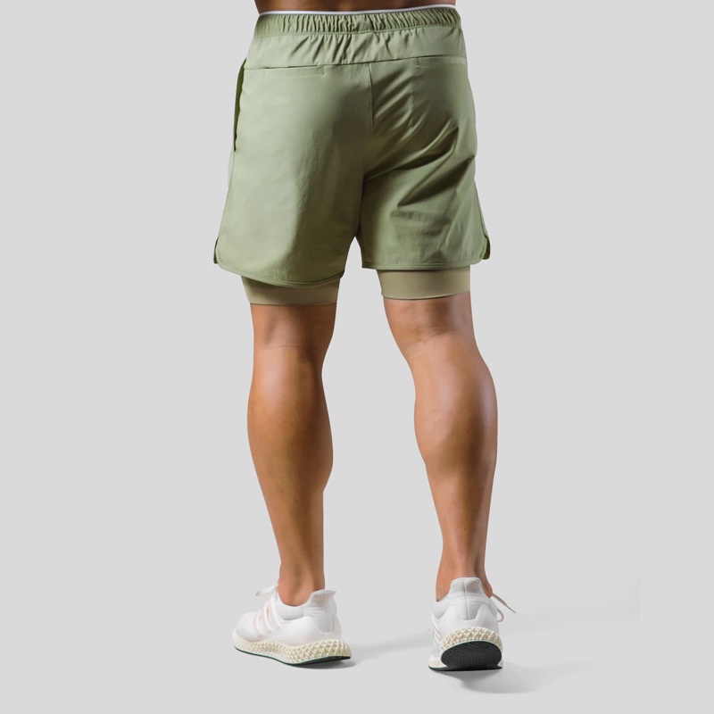 Quần Short Thể Thao Hai Lớp Chất Liệu Co Giãn Nhanh Khô Thời Trang Mùa Hè Cho Nam Giới Có Size M-3XL