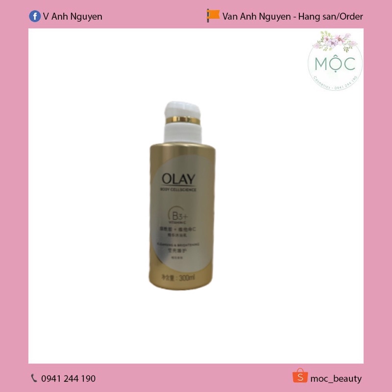 Sữa tắm Olay B3 + Vitamin C sáng da date 8/2023