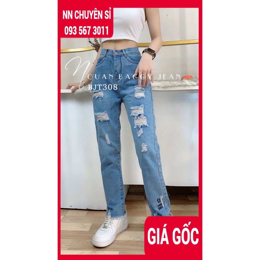 QUẦN BAGGY JEAN NỮ RÁCH CỰC CHẤT BJT308 HÀNG ĐẸP ẢNH THẬT QUẦN BAGGY JEAN RÁCH  QUẦN BÒ NỮ