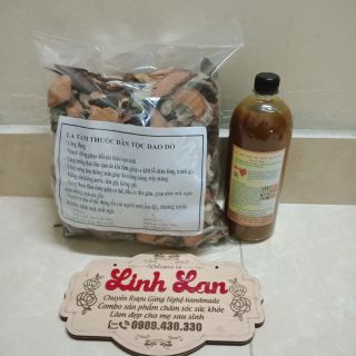 Com bo 1kg lá tắm Dao Đỏ,1 lít cốt gừng nghệ hạt gấc thoa body