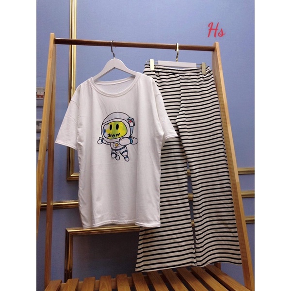 Sét áo crew+quần kẻ HSU1