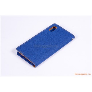 Bao da iPhone X (5.8"), Hiệu GOOSPERY, CANVAS DIARY (bề mặt bọc vải)