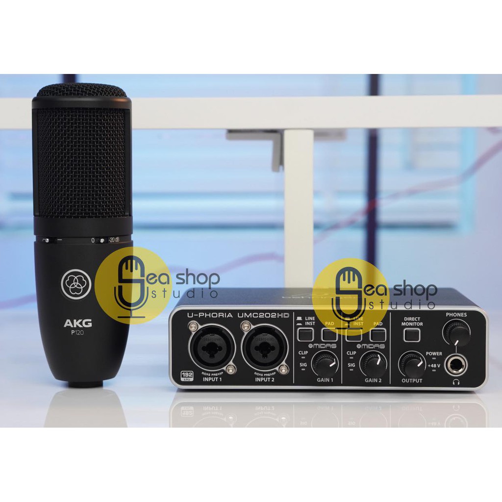 Sound Thu Âm UMC 202HD và Mic Thu Âm AKG P120