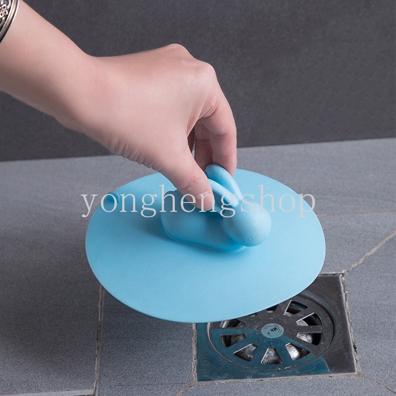 Nắp đậy cống thoát nước hình tròn bằng silicone đính chú thỏ đáng yêu chống côn trùng
