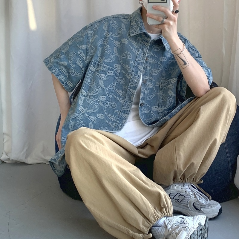 Áo Sơ Mi Nam Tay Ngắn Họa Tiết Hoa Thời Trang Hàn Quốc | BigBuy360 - bigbuy360.vn