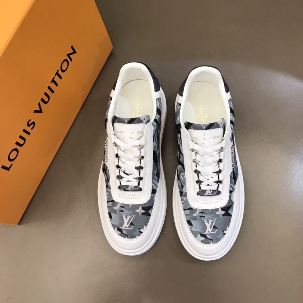 Giày thể thao nam da thật cao cấp Louis Vuitton LV kiểu dáng trẻ trung, màu sắc tươi sáng