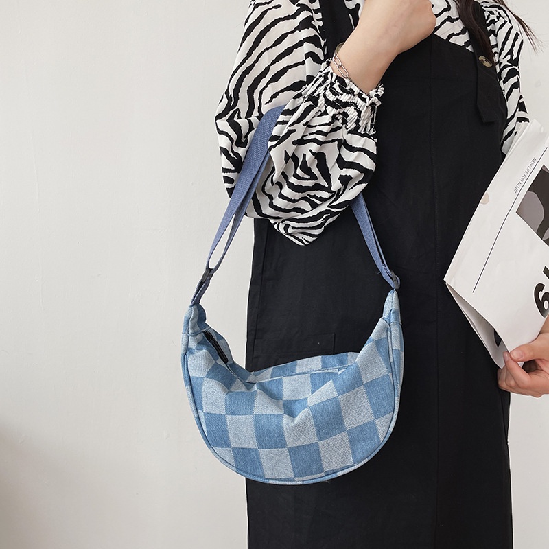 Túi Đeo Chéo Vải Denim 2022 Thiết Kế Mới Năng Động Thời Trang