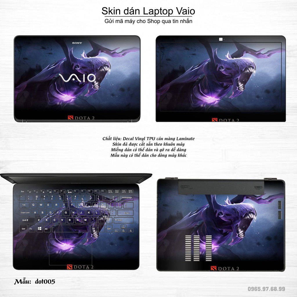 Skin dán Laptop Sony Vaio in hình Dota 2 (inbox mã máy cho Shop)