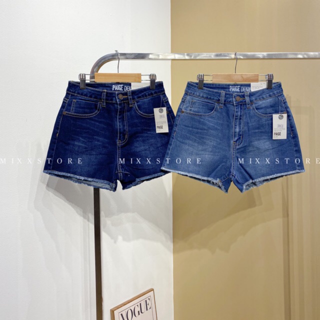 Quần short jean nữ đẹp lưng cao lai tua chất co giãn thoải mái hàng hiệu cao cấp MIXX STORE
