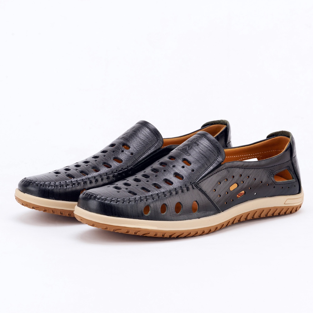 Giày hè thoáng khí LEXSHOES giày da bò LEX16 cao cấp bảo hành 1 năm